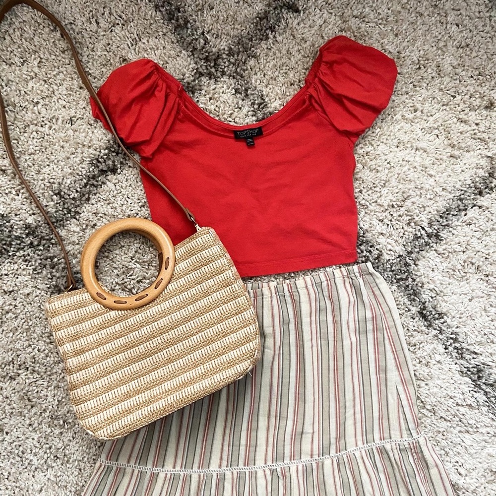 TopShop Bright Coral Crop Top